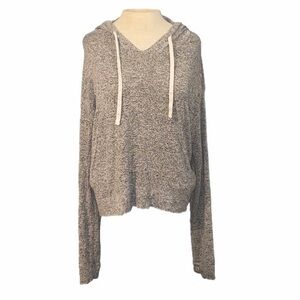 Hollister pullover sweatshirt with hood gray,medium
